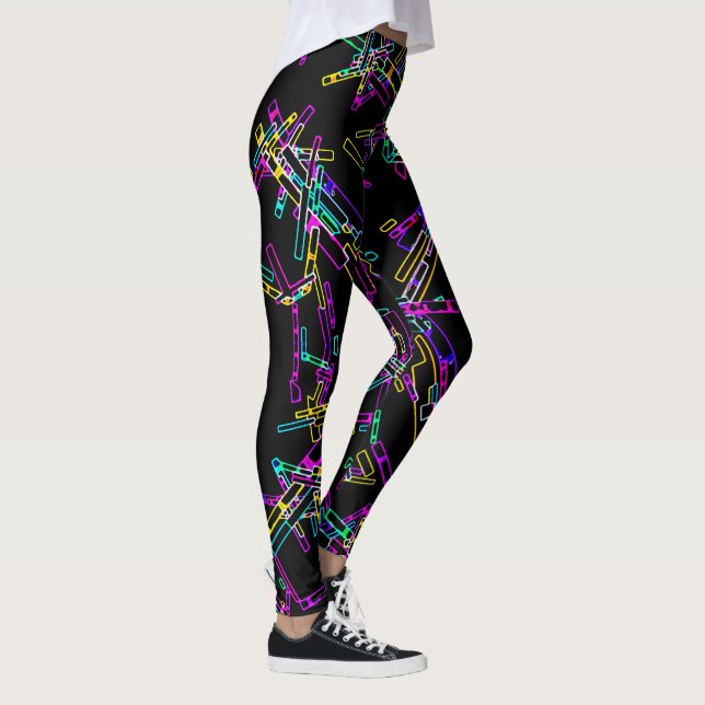 Leggings Explosion de géométrie néon : éclaboussure abstrai (Droite)