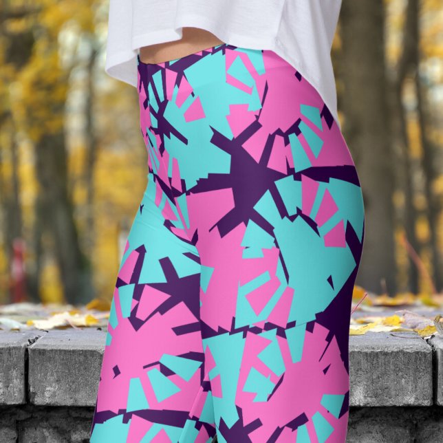 Leggings Fabulous Dark Purple Phase Shift Motif (Phase Shift on Dark Purple Leggings)