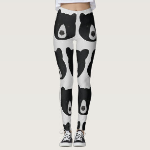 Leggings Face de l'ours noir
