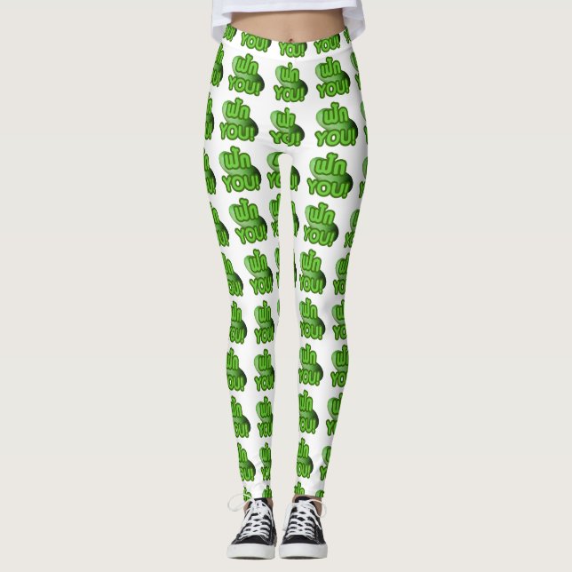Leggings FAK YOU ! ... Courge verte (Melon d'hiver) (Devant)