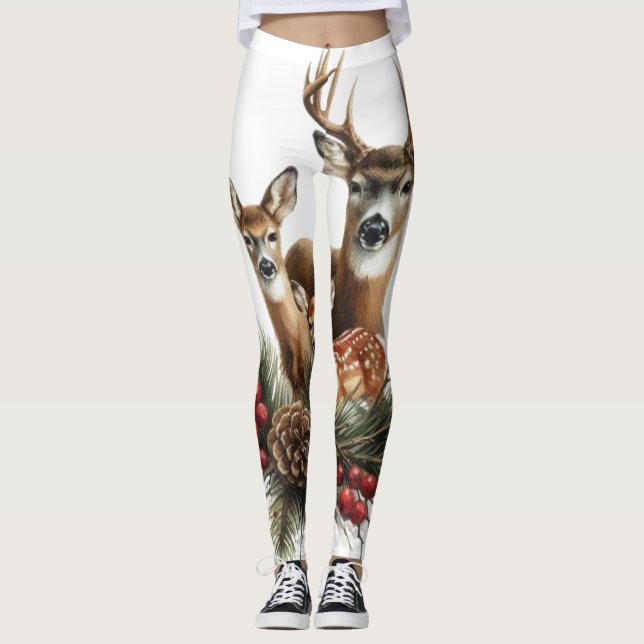 Leggings Famille de cerfs  (Devant)