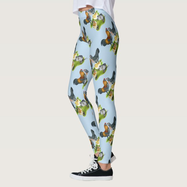 Leggings Famille de poules Ameraucana (Gauche)