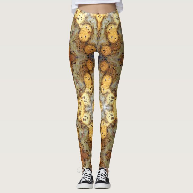 Leggings Fancy Natural Leopard Skin Rock Photo Conçu (Devant)