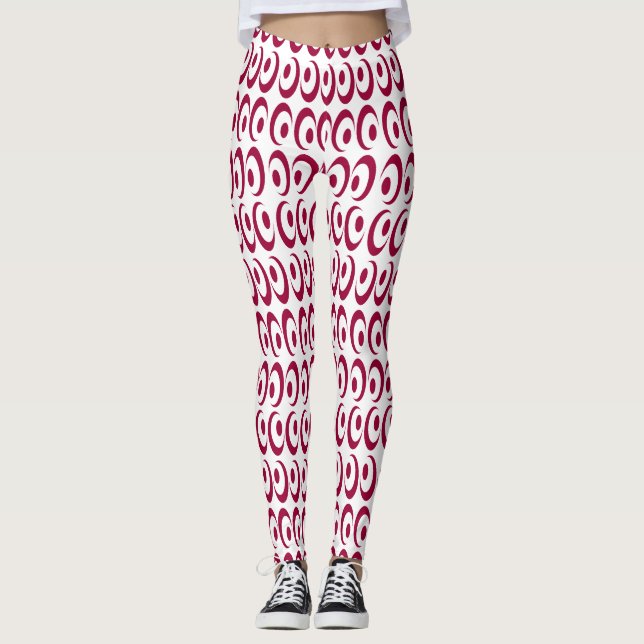 Leggings Fancy Vibrant Fou Rouge Fou Fou Conçu (Devant)