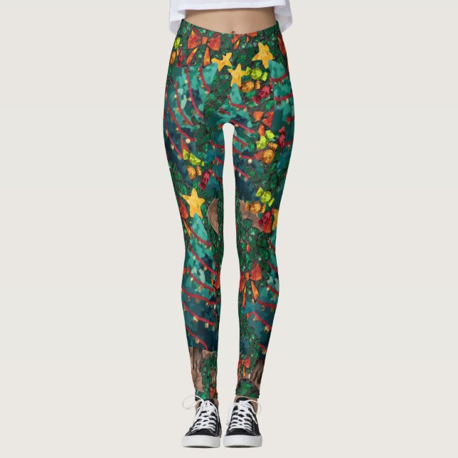 Leggings Fantastique aquarelle Noël (Devant)