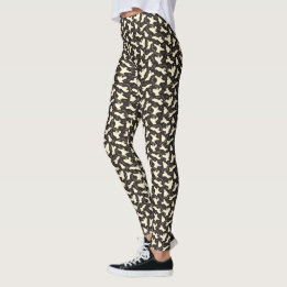 Leggings Fantômes crémeux - motif d'Halloween.