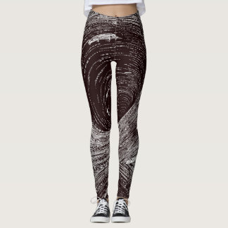 Leggings Fascinating Retro Black & White Vortex