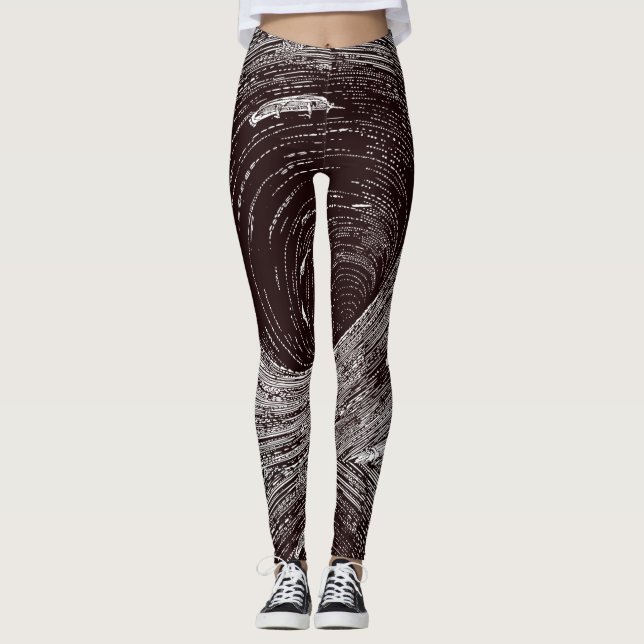 Leggings Fascinating Retro Black & White Vortex  (Devant)