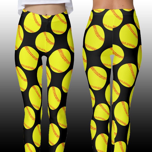 Leggings Fastpitpitch Softball Player Couleur Personnalisée (Softball leggings front and back view. Customize with your own team color!)