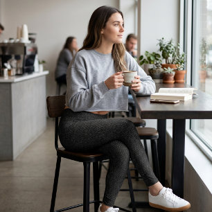 Leggings Fausse denim noire