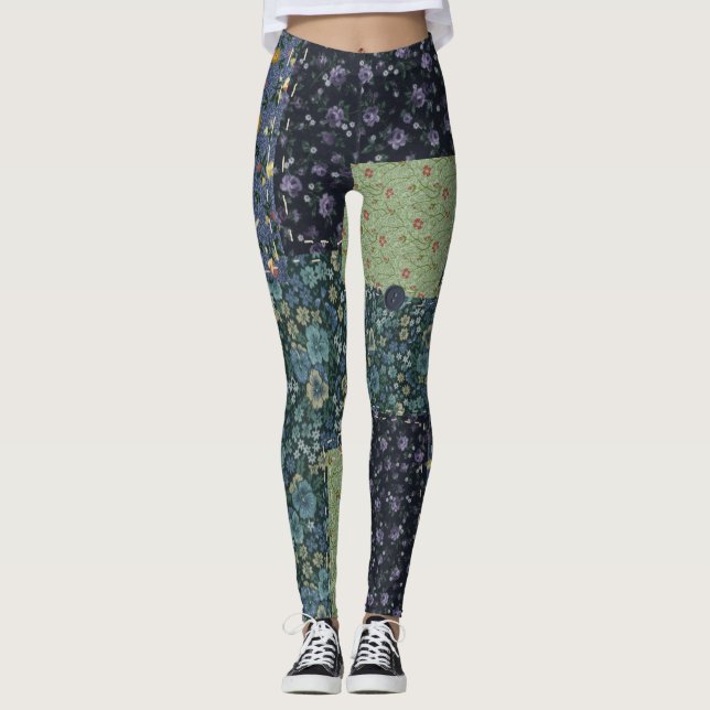 Leggings Faux Patchwork Quilt (Devant)