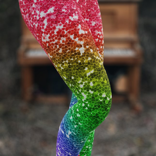 Leggings Faux Rainbow Parties scintillant Fête colorée (Faux and fabulous colorful rainbow glitter leggings just for you)
