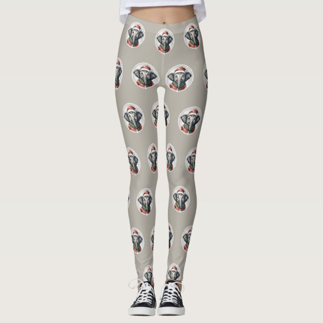Leggings Favoris de Noël animal amusant - Elephant 2 (Devant)