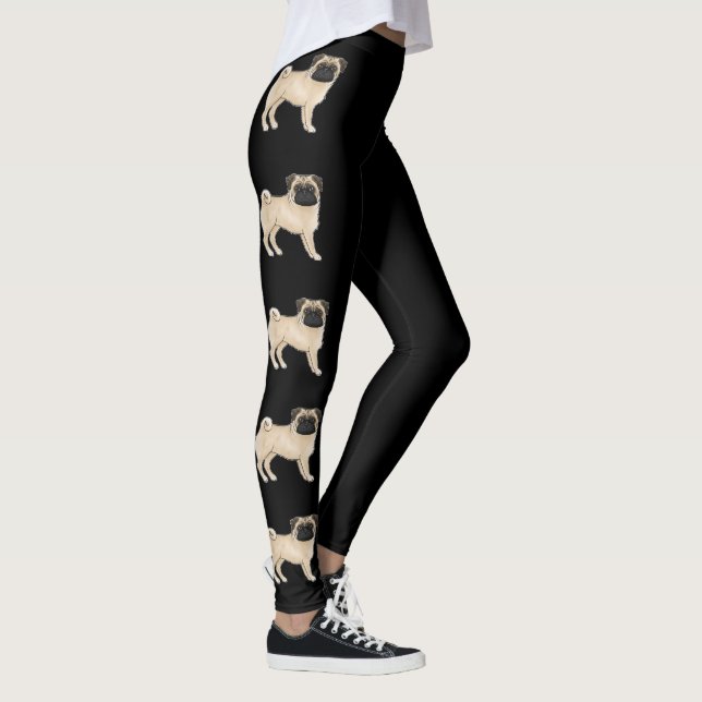 Leggings Fawn Carlin Mops Chien race mignonne Cartoon Chien (Droite)