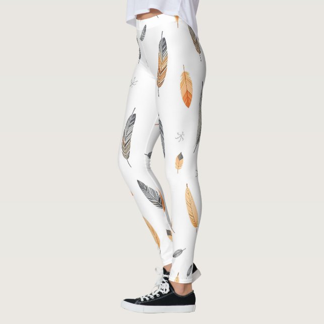 Leggings Feathers Luxury Trendy Boho Collection (Gauche)