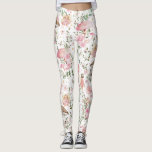 Leggings Fée Whimsical Enchanted Forêt rose Floral<br><div class="desc">Cette jambe de poule présente un groupe de fées mignonnes et ludiques dans la couleur rose bébé</div>