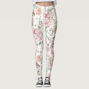 Leggings Fée Whimsical Enchanted Forêt rose Floral