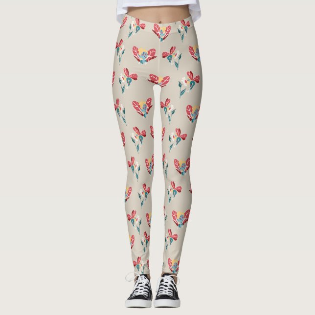 Leggings Féeries florales Motif d'illustration (Devant)