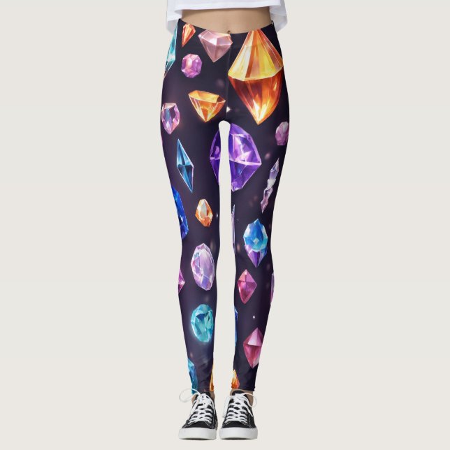 leggings féminins aux motifs diamantés (Devant)