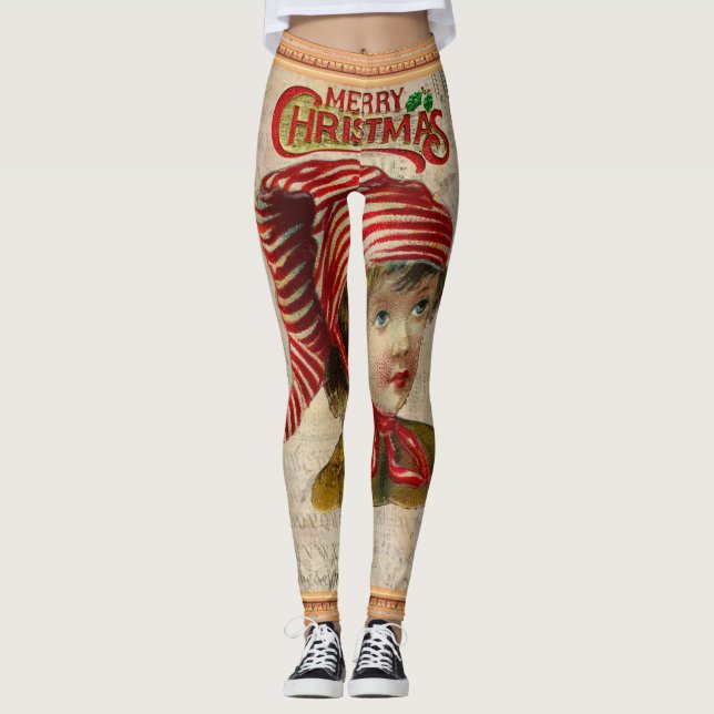 Leggings féminins de Noël (Devant)