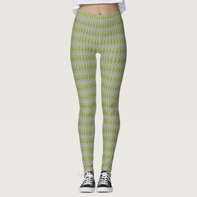 Leggings féminins des arbres de Noël (Devant)