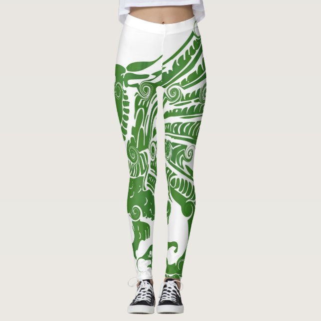 Leggings féminins du Dragon Vert (Devant)