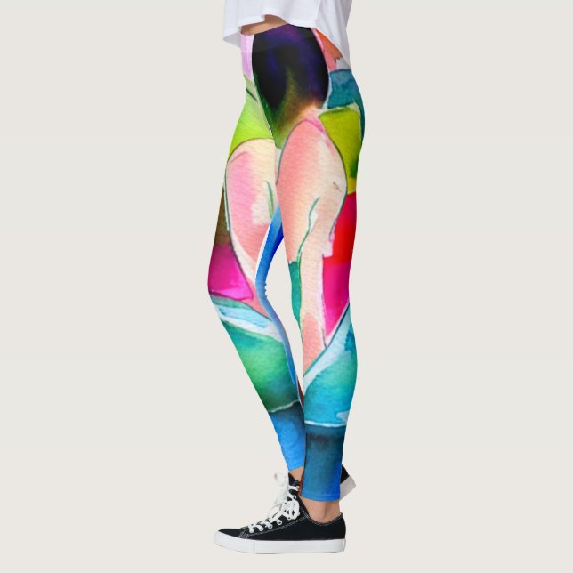 Leggings Femme à l'aquarelle Belle (Gauche)