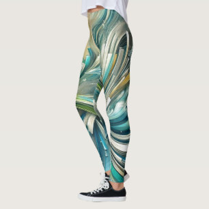 Leggings Femme Abstraite à spirale fluidique