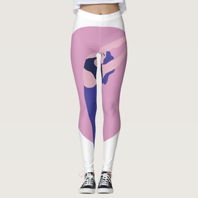 Leggings femme athlètes couleur rose (Devant)