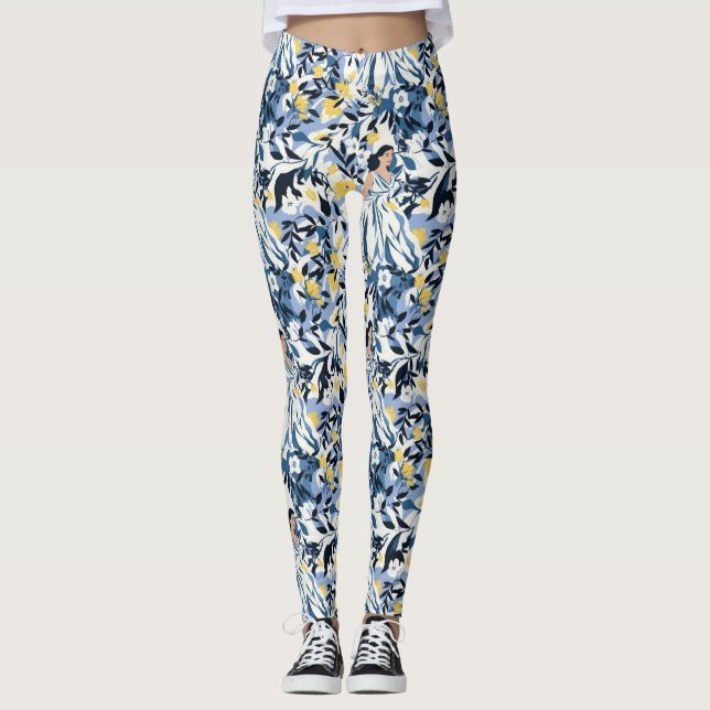 Leggings Femme en bleu (Devant)