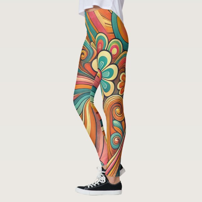 Leggings Femme Floral & Swirl (Gauche)