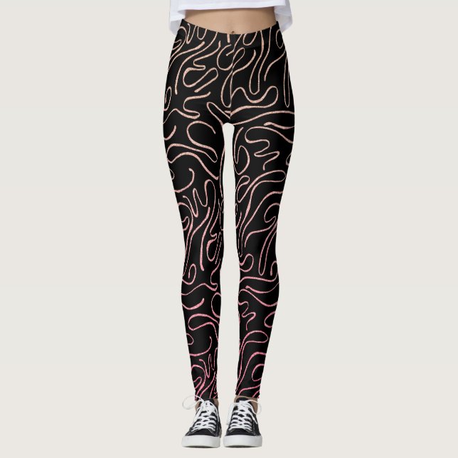 Leggings femme parties scintillant rose (Devant)