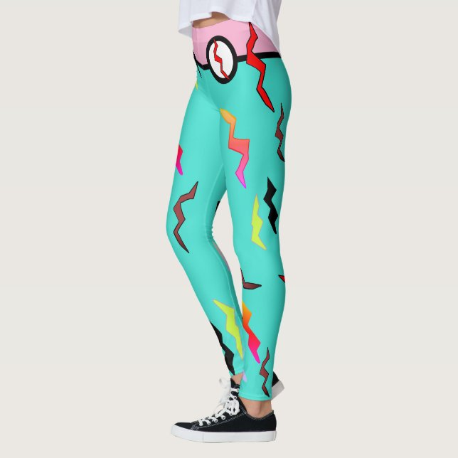 Leggings Femme Superhero Halloween Turquoise rose (Gauche)