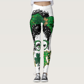Leggings Femme Une Lucky Mama Jour de la Saint Patrick Mama