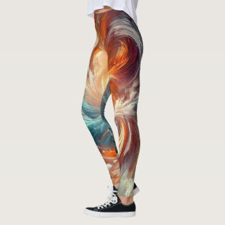 Leggings Femmes Abstraites de feu et de glace