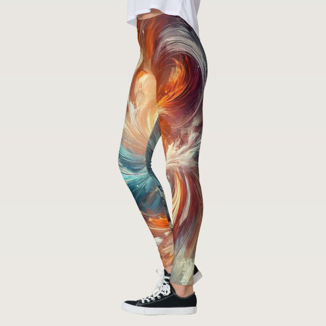 Leggings Femmes Abstraites de feu et de glace (Gauche)