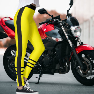Leggings Femmes athlétiques modernes jolies rayures jaunes