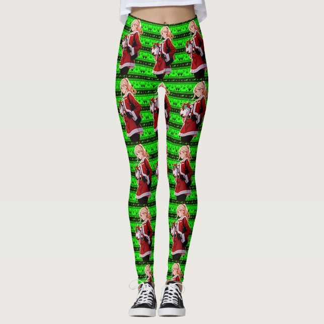Leggings femmes costume d'aide santas (Devant)