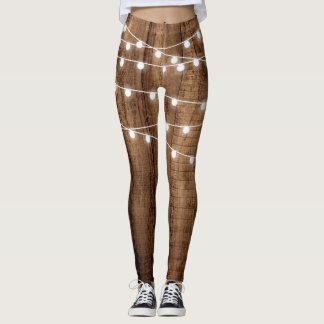 Leggings Femmes en bois rustique et de quirlandes