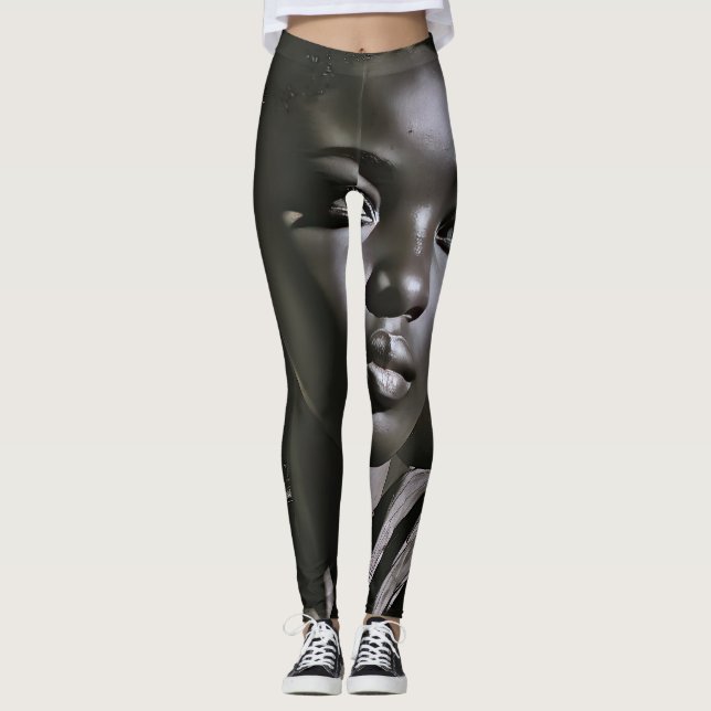 Leggings Femmes "Jasmin" Au Charbon (Devant)