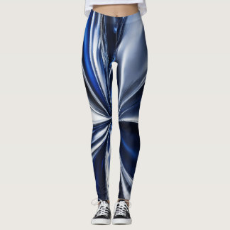 LEGGINGS FEMMES LÉGGINES MÉTALLIQUE BLEU FOND