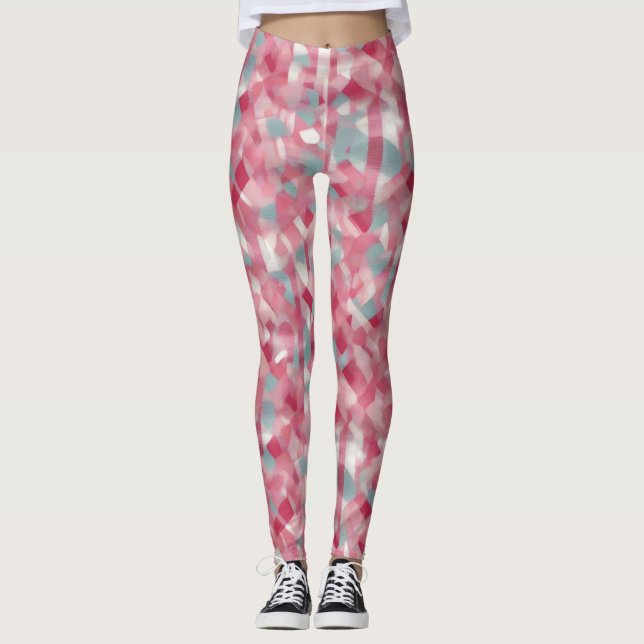 Leggings Femmes modernes imprimées roses (Devant)