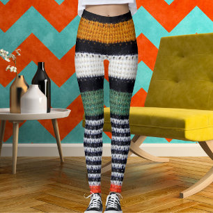 Leggings Femmes sportives motif rayé texture laine tricotée
