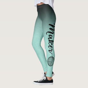 Leggings Fer et artisanat noir et menthe