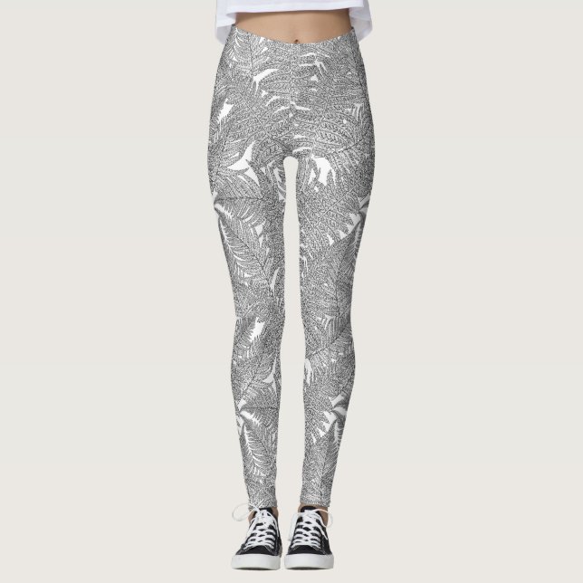 Leggings Ferme en noir et blanc (Devant)
