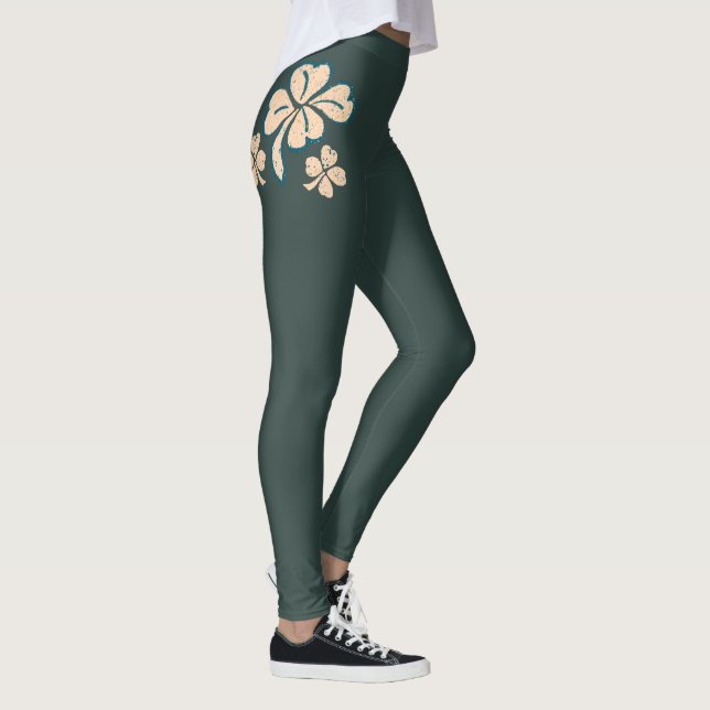 Leggings Fermoir Shamrock Lucky Vert Saint Patrick`s Day (Droite)