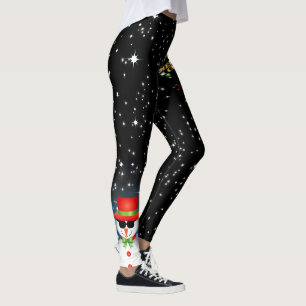 Leggings Festin Joyeux Noël avec Funky Frosty Snowman