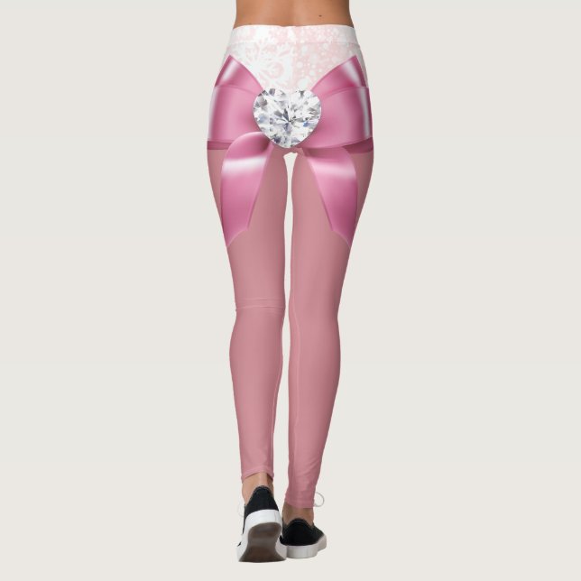 Leggings Festive Parties scintillant rose Coeur Faisceau Sn (Dos)