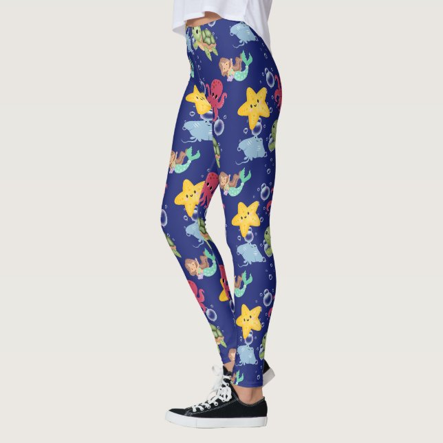 Leggings fête d'anniversaire de la mer arc-en-ciel (Gauche)