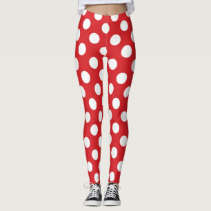 Leggings Fête d'anniversaire points rouges et blancs